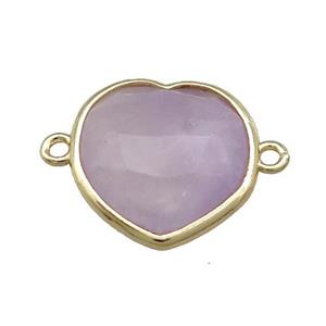 Amethyst Heart Connector Gold Plated, approx 17mm [GM20761]