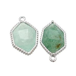 Green Strawberry Quartz Prism Pendant Platinum Plated, approx 13-18mm [GM20830]