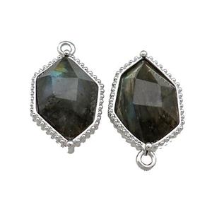 Labradorite Prism Pendant Platinum Plated, approx 13-18mm [GM20832]