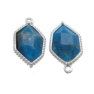 Natural Blue Apatite Prism Pendant Platinum Plated, approx 13-18mm [GM20836]
