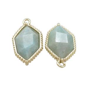 Green Amazonite Prism Pendant Gold Plated, approx 13-18mm [GM20843]