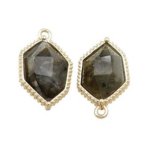 Labradorite Prism Pendant Gold Plated, approx 13-18mm [GM20845]
