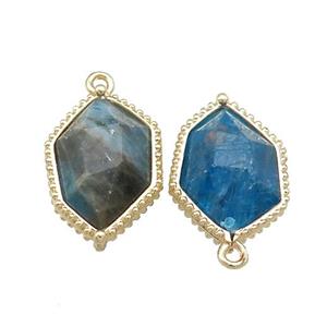 Natural Blue Apatite Prism Pendant Gold Plated, approx 13-18mm [GM20847]