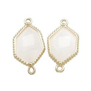 Clear Quartz Prism Connector Gold Plated, approx 13-18mm [GM20859]