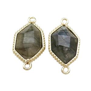 Labradorite Prism Connector Gold Plated, approx 13-18mm [GM20864]