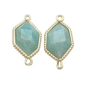 Green Amazonite Connector Prism Gold Plated, approx 13-18mm [GM20867]