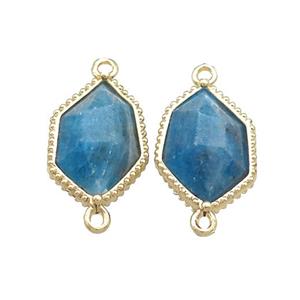 Blue Apatite Connector Prism Gold Plated, approx 13-18mm [GM20868]