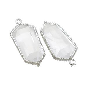 Clear Quartz Prism Pendant Platinum Plated, approx 14-25mm [GM20870]