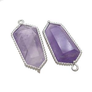 Amethyst Prism Pendant Platinum Plated, approx 14-25mm [GM20877]