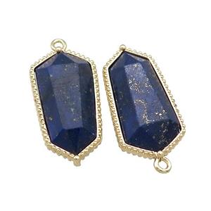 Natural Blue Lapis Lazuli Prism Pendant Gold Plated, approx 14-25mm [GM20883]