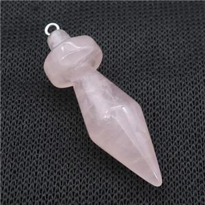 Natural Pink Rose Quartz Pendulum Pendant, approx 13.5-45mm [GM21235]