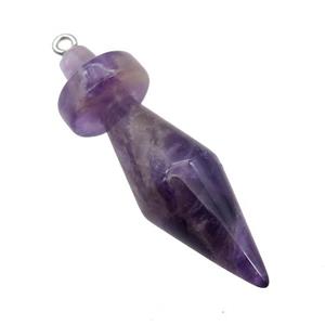 Natural Purple Amethyst Pendulum Pendant, approx 13.5-45mm [GM21241]