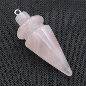 Natural Pink Rose Quartz Pendulum Pendant, approx 17-45mm [GM21245]