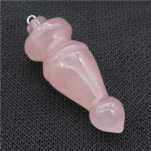 Natural Pink Rose Quartz Pendulum Pendant, approx 18-50mm [GM21255]