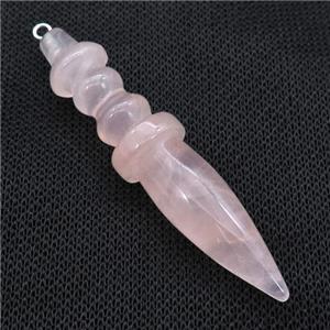 Natural Pink Rose Quartz Pendulum Pendant, approx 14-65mm [GM21265]