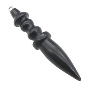 Natural Black Obsidian Pendulum Pendant, approx 14-65mm [GM21266]