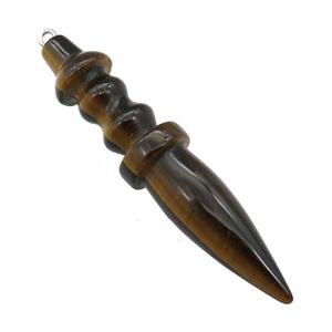Natural Tiger Eye Stone Pendulum Pendant, approx 14-65mm [GM21269]