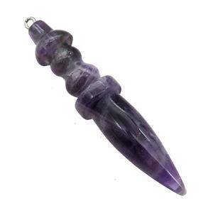 Natural Purple Amethyst Pendulum Pendant, approx 14-65mm [GM21271]