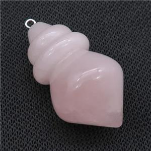 Natural Pink Rose Quartz Pendulum Pendant, approx 25-40mm [GM21275]