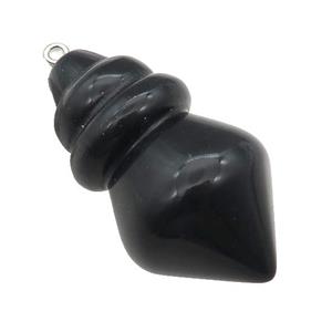 Natural Black Obsidian Pendulum Pendant, approx 25-40mm [GM21276]