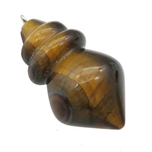 Natural Tiger Eye Stone Pendulum Pendant, approx 25-40mm [GM21279]