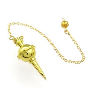 Alloy Pendulum Pendant With Chain Gold Plated, approx 18-45mm, 8mm, 16cm length [GM21382]