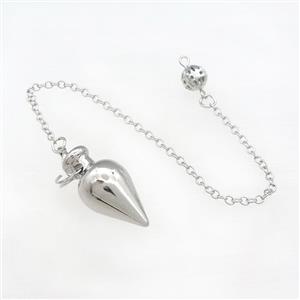 Alloy Pendulum Pendant With Chain Platinum Plated, approx 14-28mm, 8mm, 16cm length [GM21385]