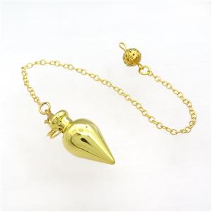Alloy Pendulum Pendant With Chain Gold Plated, approx 14-28mm, 8mm, 16cm length [GM21386]