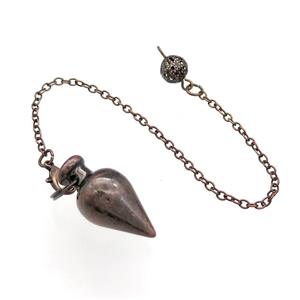 Alloy Pendulum Pendant With Chain Antique Silver, approx 14-28mm, 8mm, 16cm length [GM21388]
