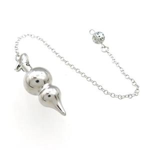 Alloy Pendulum Pendant With Chain Platinium Plated, approx 16-38mm, 8mm, 16cm length [GM21389]