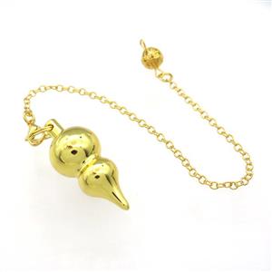 Alloy Pendulum Pendant With Chain Gold Plated, approx 16-38mm, 8mm, 16cm length [GM21390]