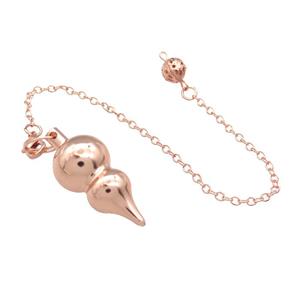 Alloy Pendulum Pendant With Chain Rose Gold, approx 16-38mm, 8mm, 16cm length [GM21391]