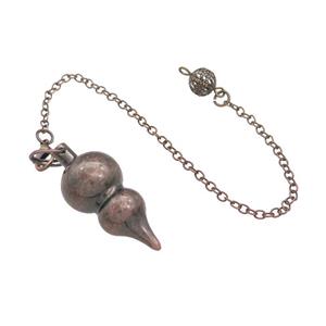 Alloy Pendulum Pendant With Chain Antique Red, approx 16-38mm, 8mm, 16cm length [GM21392]