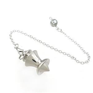Alloy Pendulum Pendant With Chain Platinum Plated, approx 16-28mm, 8mm, 16cm length [GM21393]