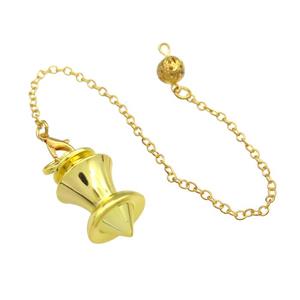 Alloy Pendulum Pendant With Chain Gold Plated, approx 16-28mm, 8mm, 16cm length [GM21394]