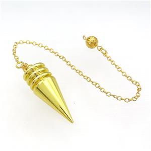 Alloy Pendulum Pendant With Chain Gold Plated, approx 14-38mm, 8mm, 16cm length [GM21398]