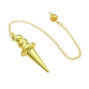 Alloy Pendulum Pendant With Chain Gold Plated, approx 16-45mm, 8mm, 16cm length [GM21402]