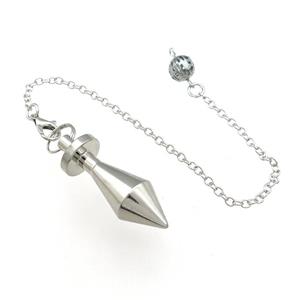 Alloy Pendulum Pendant With Chain Platinum Plated, approx 13-40mm, 8mm, 16cm length [GM21405]