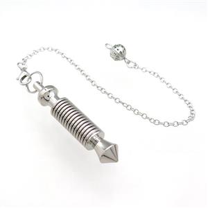 Alloy Pendulum Pendant With Chain Platinum Plated, approx 10-53mm, 8mm, 16cm length [GM21409]