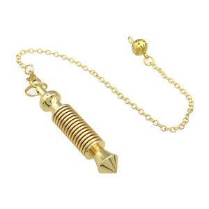 Alloy Pendulum Pendant With Chain Gold Plated, approx 10-53mm, 8mm, 16cm length [GM21410]