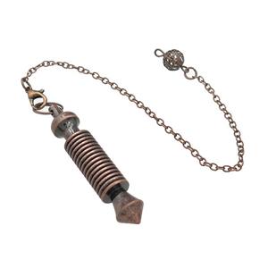 Alloy Pendulum Pendant With Chain Antique Red, approx 10-53mm, 8mm, 16cm length [GM21412]