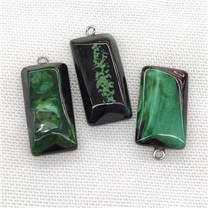 Natural Agate Rectangle Pendant Green Dye, approx 20-40mm [GM21584]