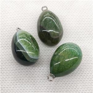 Natural Agate Druzy Egg Pendant Green Dye, approx 20-30mm [GM21588]
