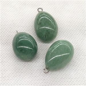 Natural Green Aventurine Egg Pendant, approx 20-30mm [GM21590]