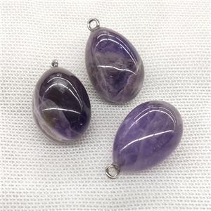 Natural Purple Amethyst Egg Pendant, approx 20-30mm [GM21591]