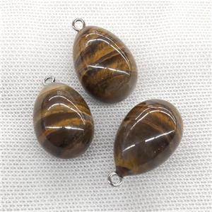 Natural Iron Tiger Eye Stone Egg Pendant, approx 20-30mm [GM21595]