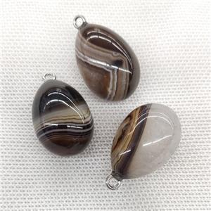 Natural Agate Egg Pendant Coffee, approx 20-30mm [GM21596]