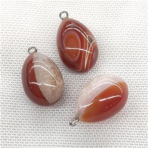Natural Agate Egg Pendant Red, approx 20-30mm [GM21598]
