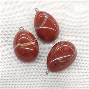 Natural Red Jasper Egg Pendant, approx 20-30mm [GM21602]