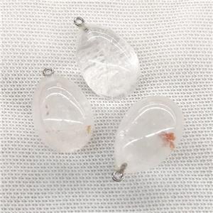 Natural Clear Quartz Egg Pendant, approx 20-30mm [GM21603]